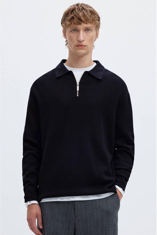 Selected Homme Relaxed fit gebreide pullover van viscosemix model 'TELLER'