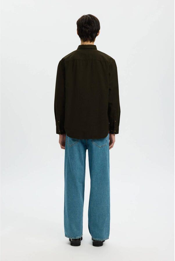 Selected regular casual overhemd donkergroen - Foto 3