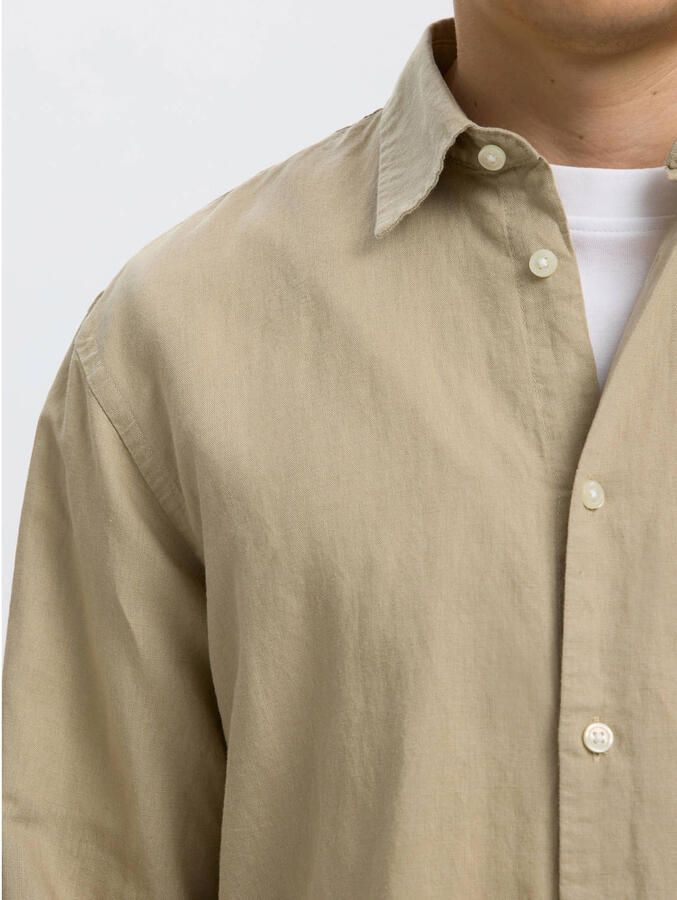 Selected Homme regular fit vrijetijdsoverhemd van mix van katoen en linnen model 'CLAY LINENBLEND' - Foto 6