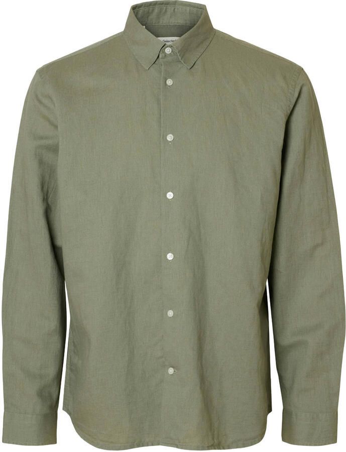 Selected Homme regular fit vrijetijdsoverhemd van mix van katoen en linnen model 'CLAY LINENBLEND'