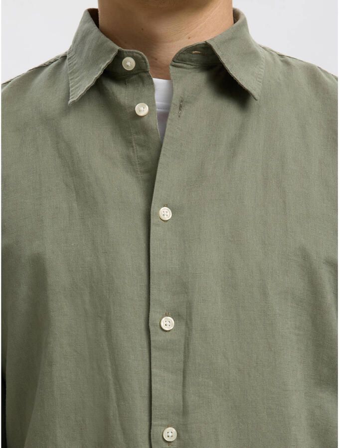 Selected Homme regular fit vrijetijdsoverhemd van mix van katoen en linnen model 'CLAY LINENBLEND' - Foto 2