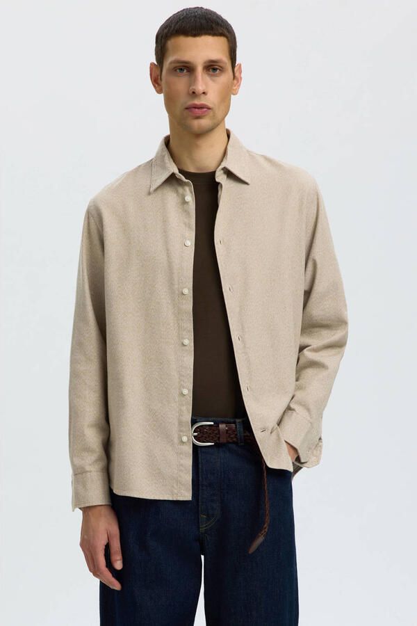 SELECTED HOMME Overhemd met lange mouwen SLHREGNOAH BRUSHED TWIST SHIRT LS NOOS
