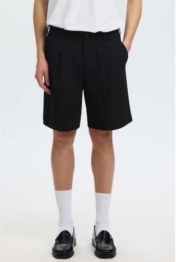 Selected regular fit casual short zwart