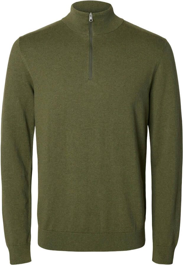 SELECTED MEN Heren Truien & Vesten Slhberg Half Zip Cardigan Noos Groen - Foto 6