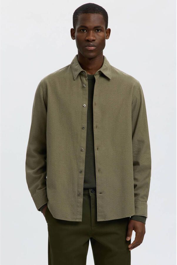 Selected regular fit overhemd groen