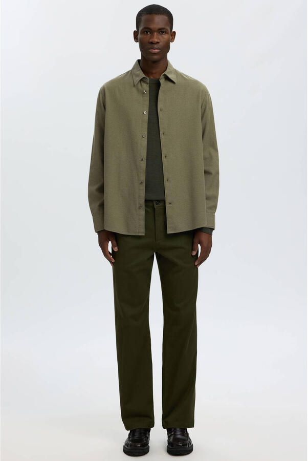Selected regular fit overhemd groen - Foto 2