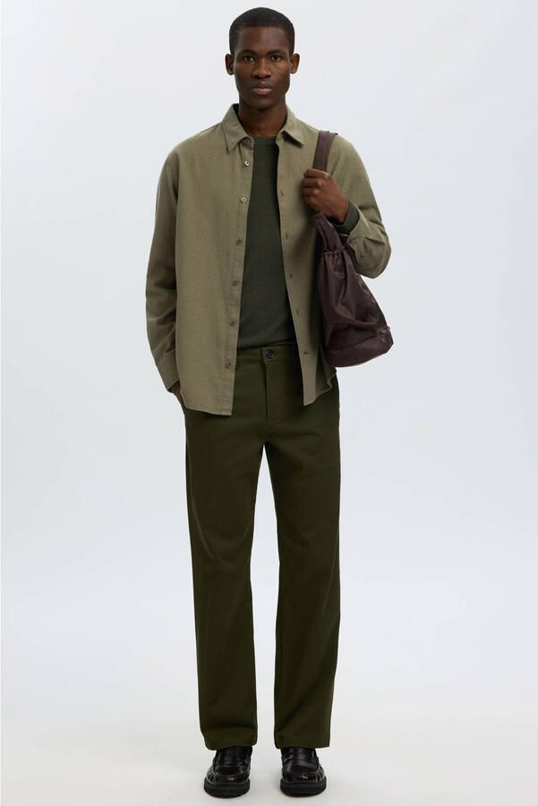 Selected regular fit overhemd groen - Foto 3