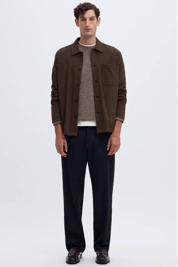 SELECTED MEN Heren Overshirts Slmsol Ls Overshirt Bruin - Foto 3