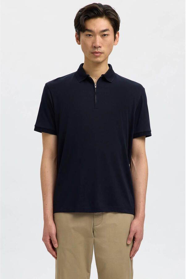 Selected Homme Regular fit poloshirt met ritssluiting model 'FAVE' - Foto 2