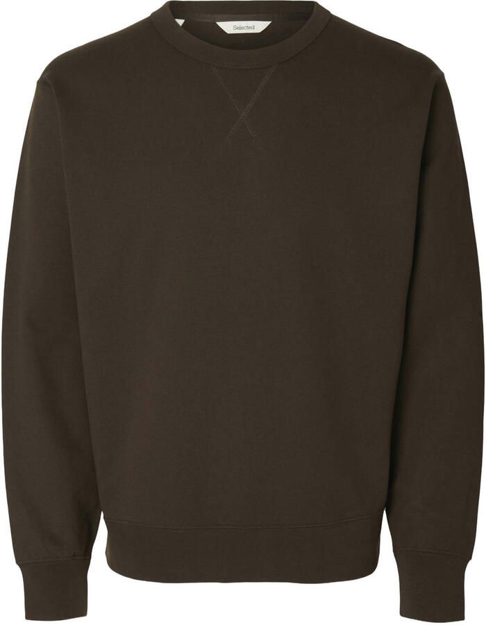 Selected regular fit sweater bruin