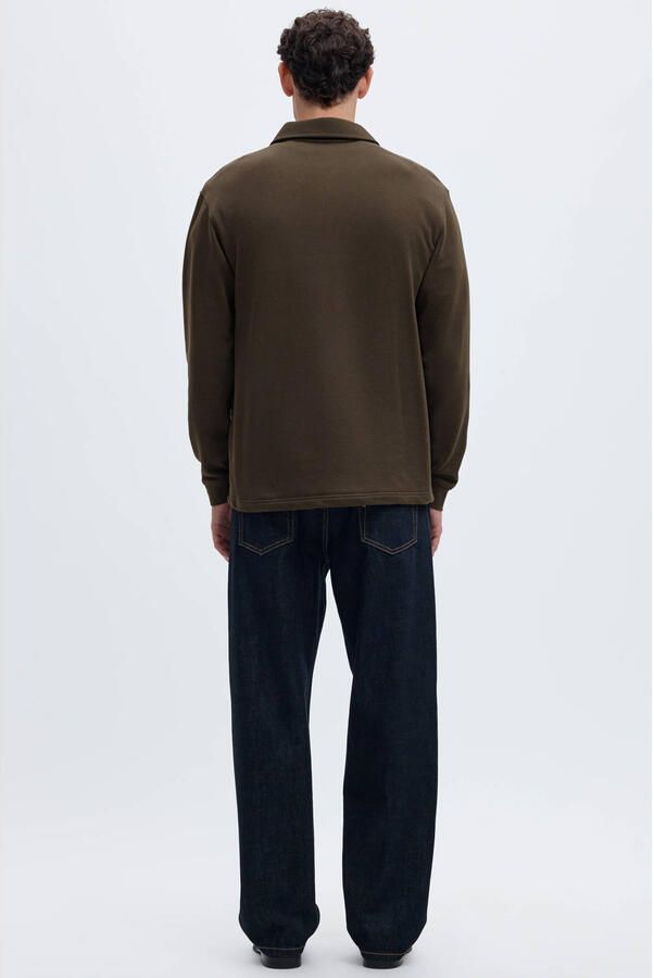 SELECTED MEN Heren Truien & Vesten Slmscott Ls Half Zip Sweat Bruin - Foto 6