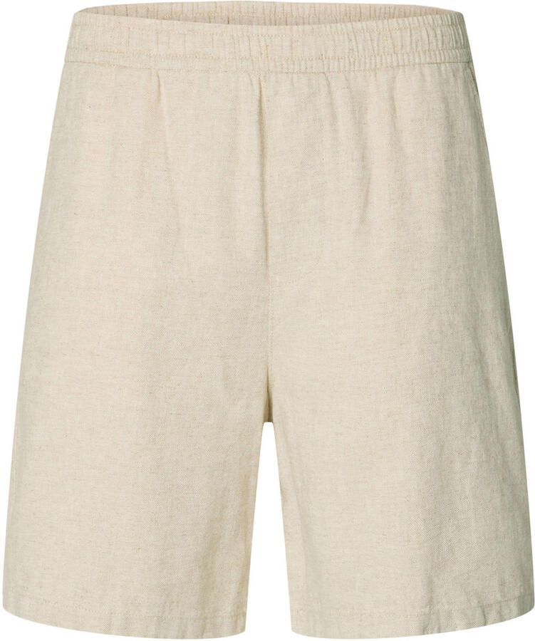Selected regular linnen korte broek beige - Foto 2