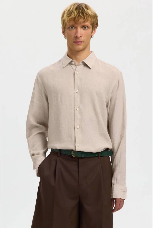 Selected Homme regular fit vrijetijdshemd van puur linnen model 'REGKYLIAN'