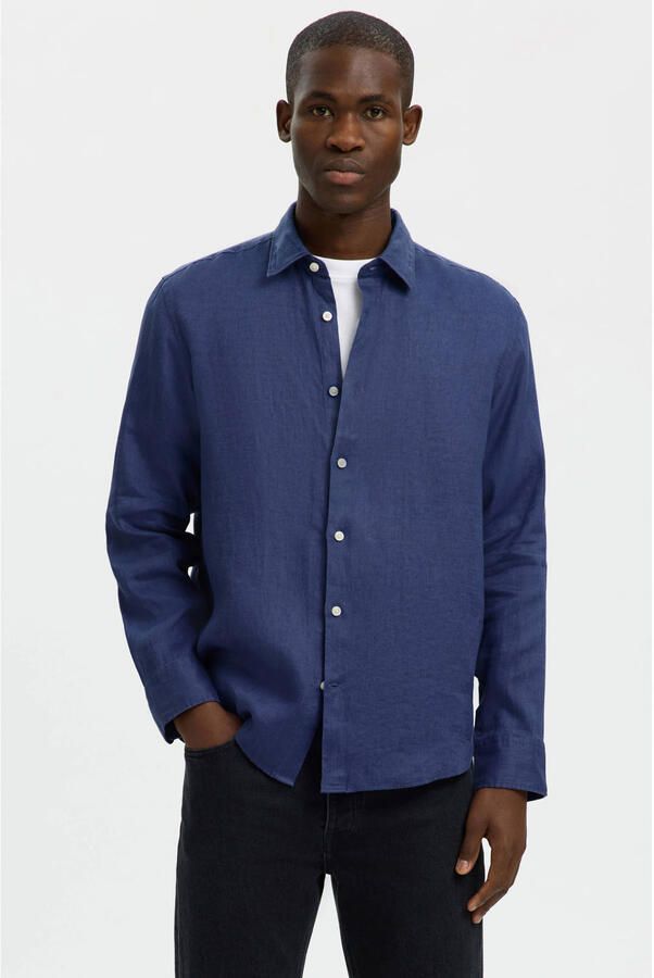 Selected Homme regular fit vrijetijdshemd van puur linnen model 'REGKYLIAN'