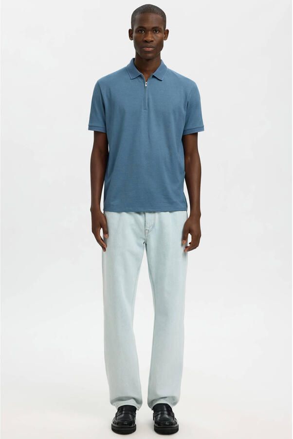 Selected Homme Regular fit Poloshirt van Mix van biologisch katoen Model 'FAVE' - Foto 2