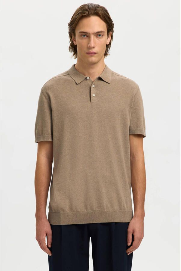 Selected Homme Regular fit Poloshirt van Mix van biologisch katoen Model 'BERG' - Foto 5