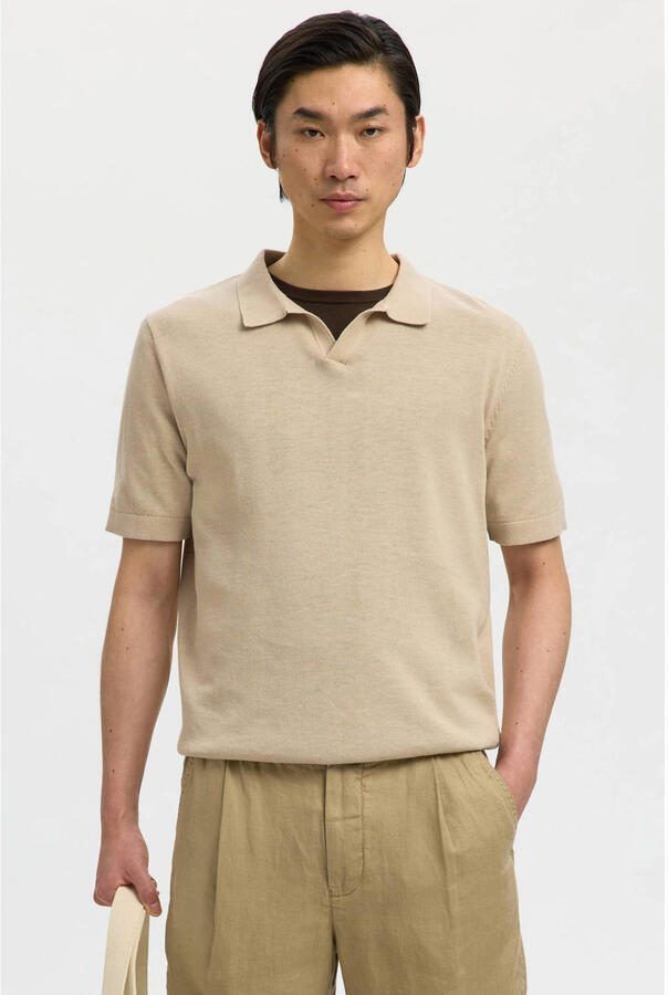 Selected Homme regular fit poloshirt van mix van katoen en linnen model 'MATTIS' - Foto 5
