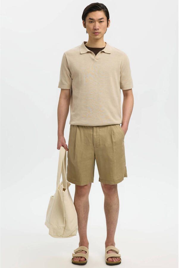 Selected Homme regular fit poloshirt van mix van katoen en linnen model 'MATTIS' - Foto 6