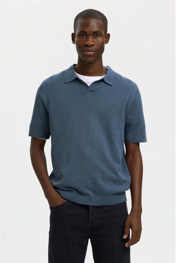 Selected Homme regular fit poloshirt van mix van katoen en linnen model 'MATTIS' - Foto 5