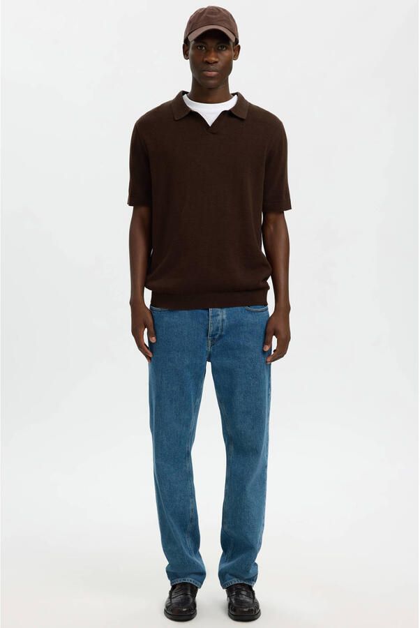 Selected Homme regular fit poloshirt van mix van katoen en linnen model 'MATTIS' - Foto 6