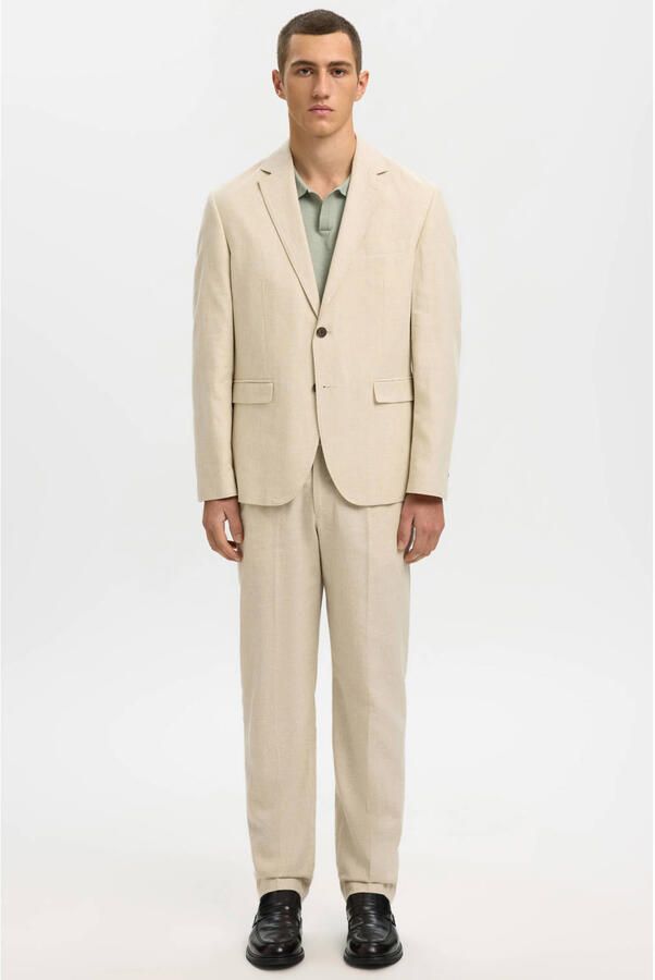 Selected Homme regular fit poloshirt van mix van katoen en linnen model 'MATTIS' - Foto 6