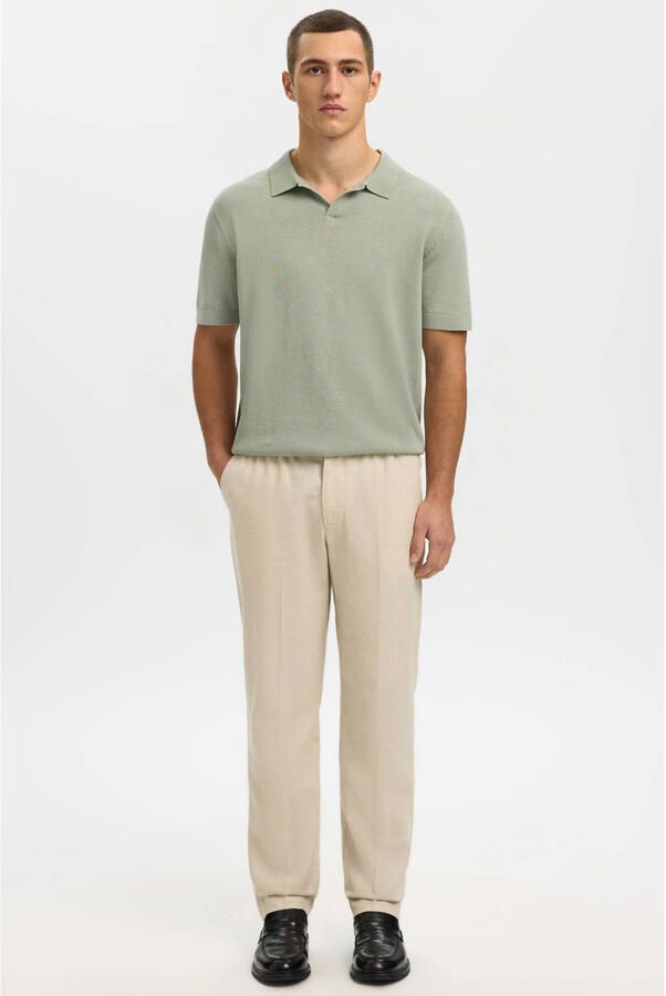 Selected Homme regular fit poloshirt van mix van katoen en linnen model 'MATTIS' - Foto 7