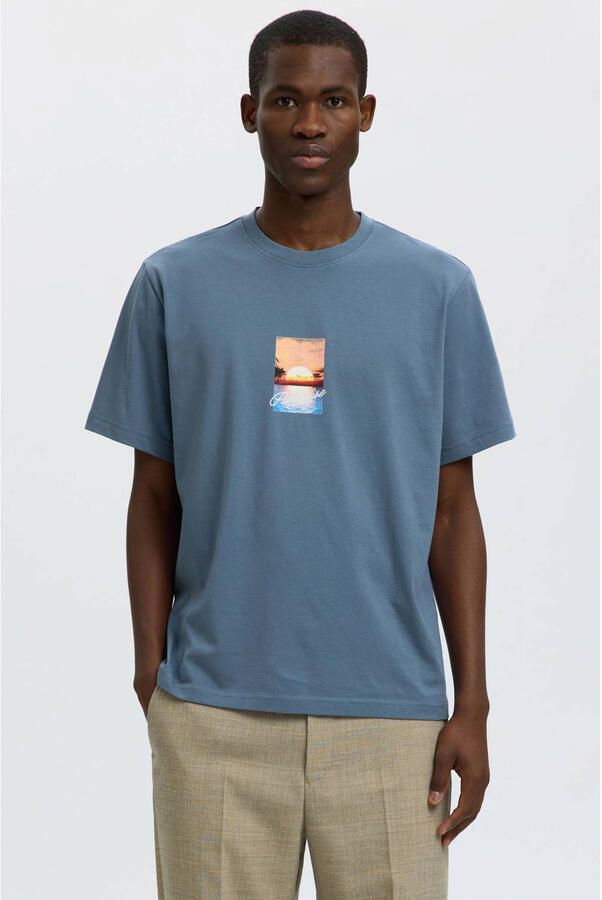 Selected Homme regular fit T-shirt van puur katoen model 'ASPEN'