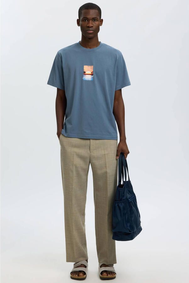 Selected Homme regular fit T-shirt van puur katoen model 'ASPEN' - Foto 2
