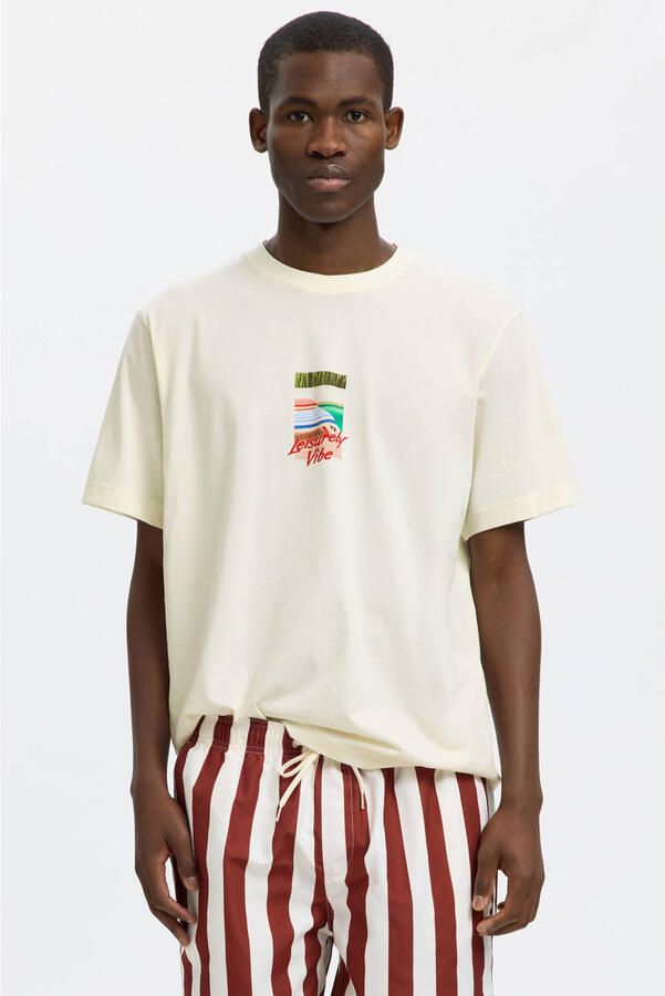 Selected Homme regular fit T-shirt van puur katoen model 'ASPEN'