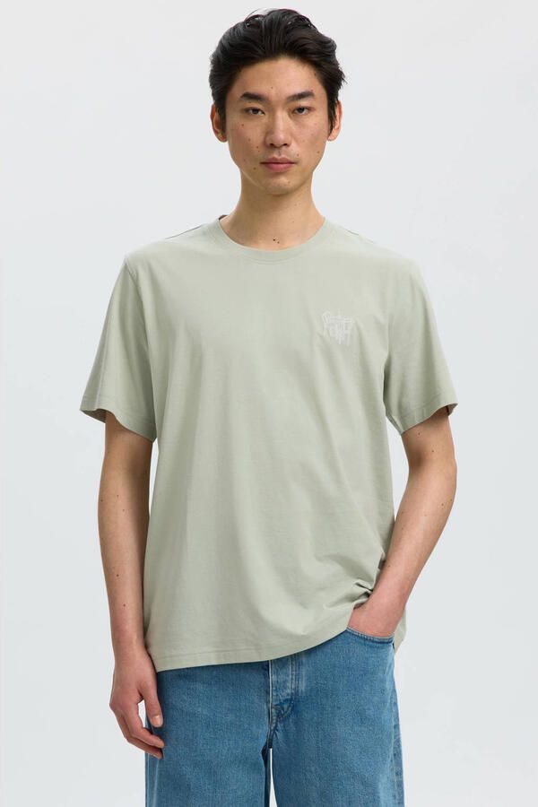 Selected Homme regular fit T-shirt van puur katoen model 'HASPEN'
