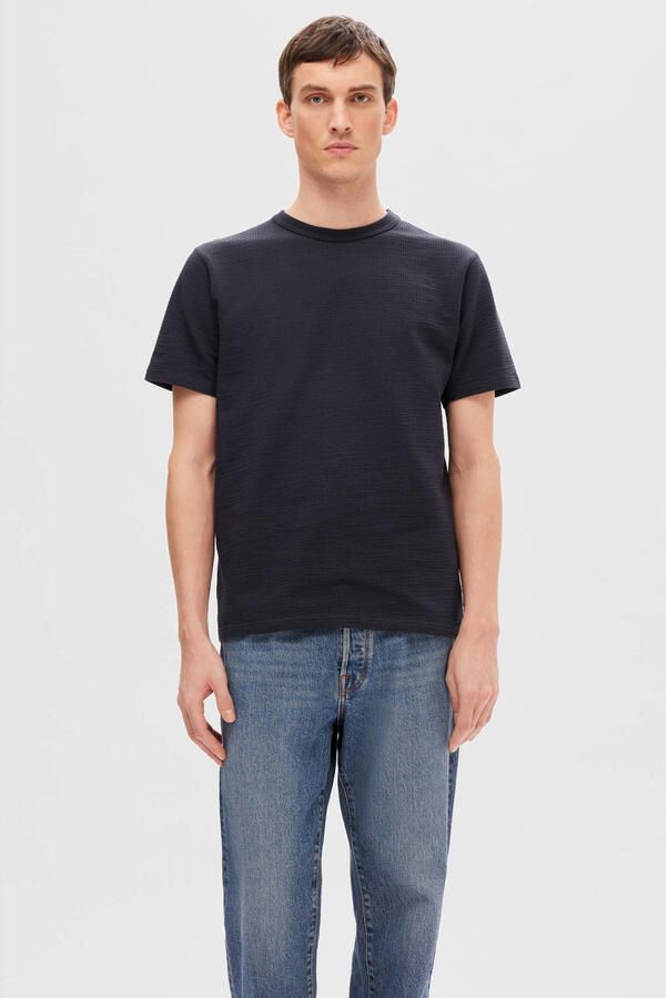 Selected Homme regular fit T-shirt van katoenmix model 'SANDER'