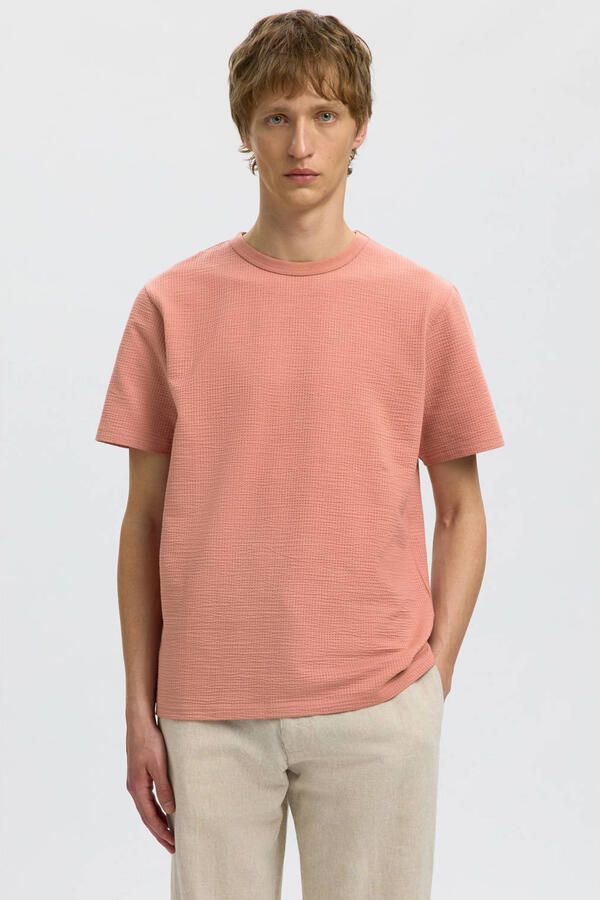 Selected Homme regular fit T-shirt van katoenmix model 'SANDER'