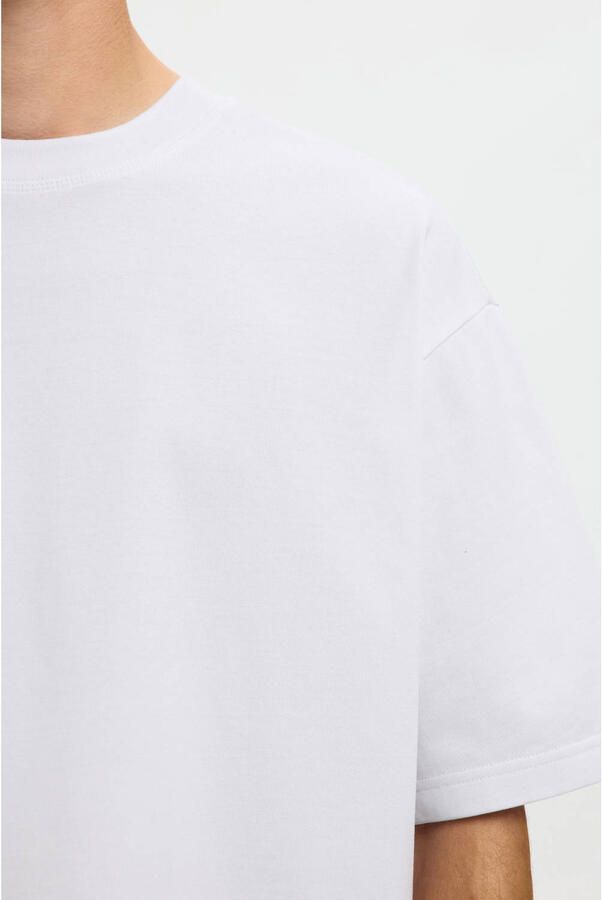SELECTED MEN Heren Polo's & T-shirts Slhrelaxaspen 2-ply Ss O-neck Noos Wit - Foto 6