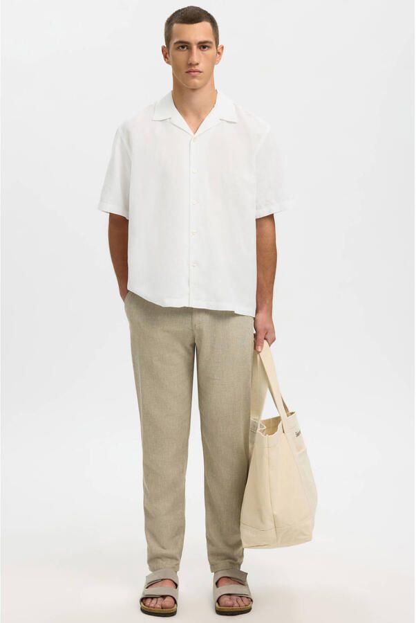 Selected Homme relaxed fit vrijetijdsoverhemd van mix van katoen en linnen model 'RLXCLAY' - Foto 3