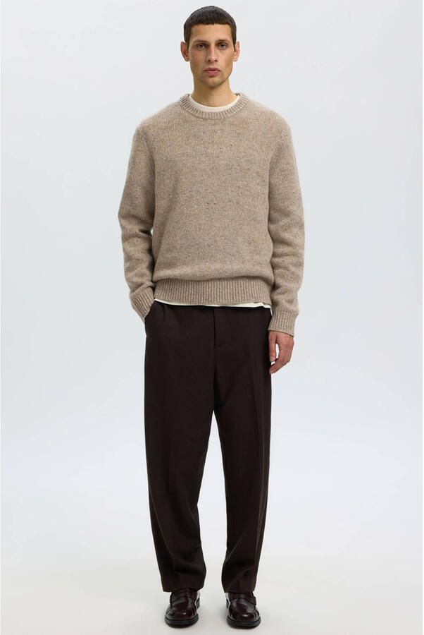 SELECTED MEN Heren Truien & Vesten Slhcody Ls Knit Crew Neck Beige - Foto 7