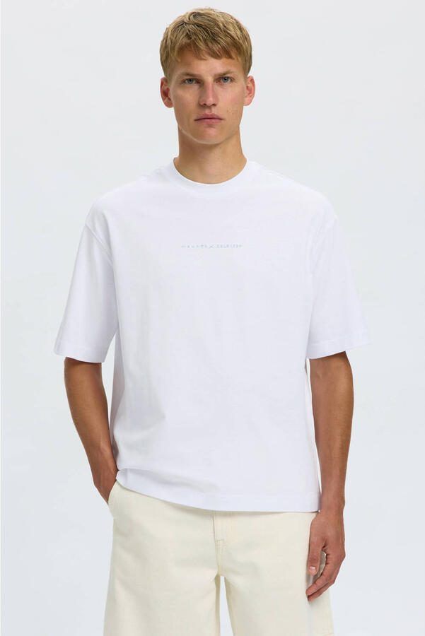 Selected Homme relaxed fit T-shirt van puur katoen model 'NORMAN'