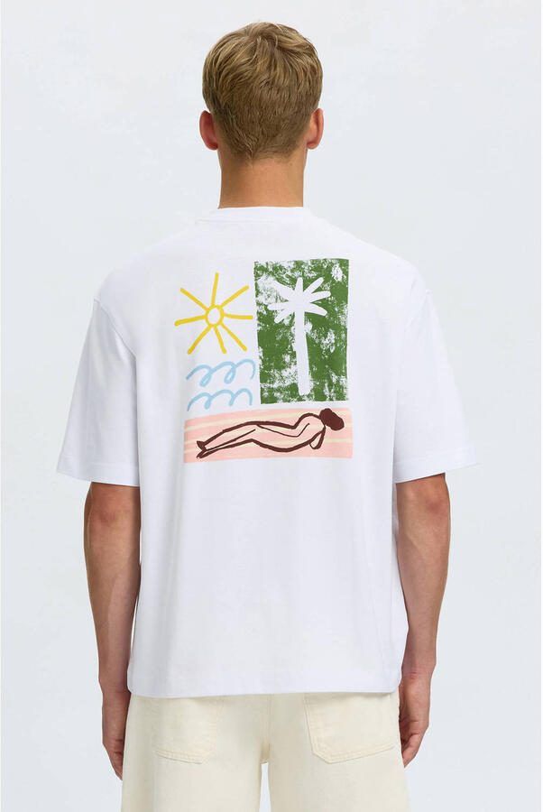Selected Homme relaxed fit T-shirt van puur katoen model 'NORMAN' - Foto 2