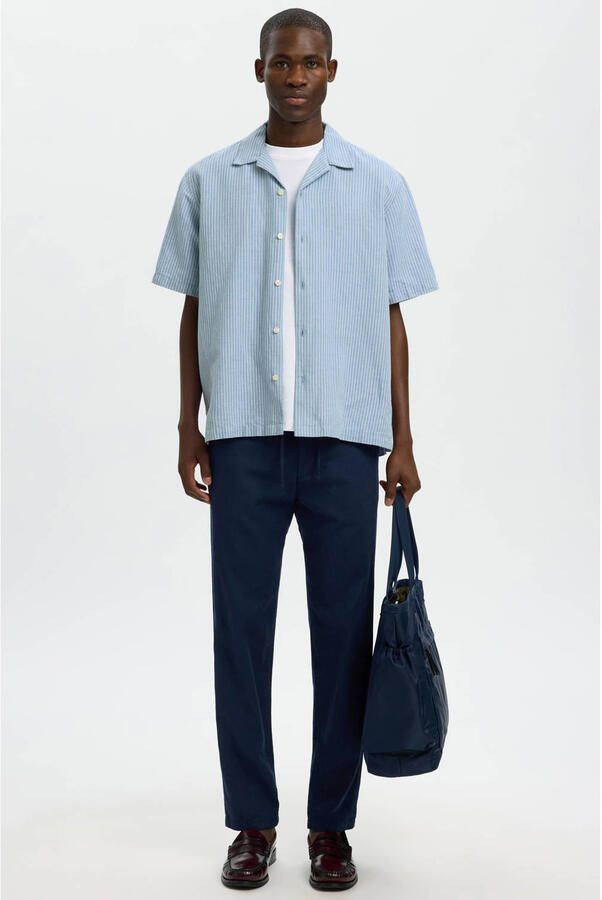 Selected Homme relaxed fit vrijetijdsoverhemd van mix van katoen en linnen model 'RLXCLAY' - Foto 3