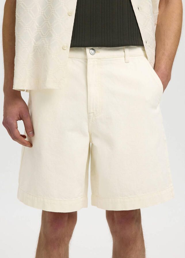 Selected SLHLOOSE MASON denim short ecru - Foto 2