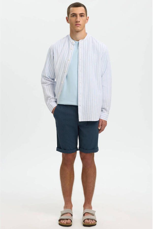 Selected Homme Slim fit korte broek met structuurmotief model 'LUTON' - Foto 2