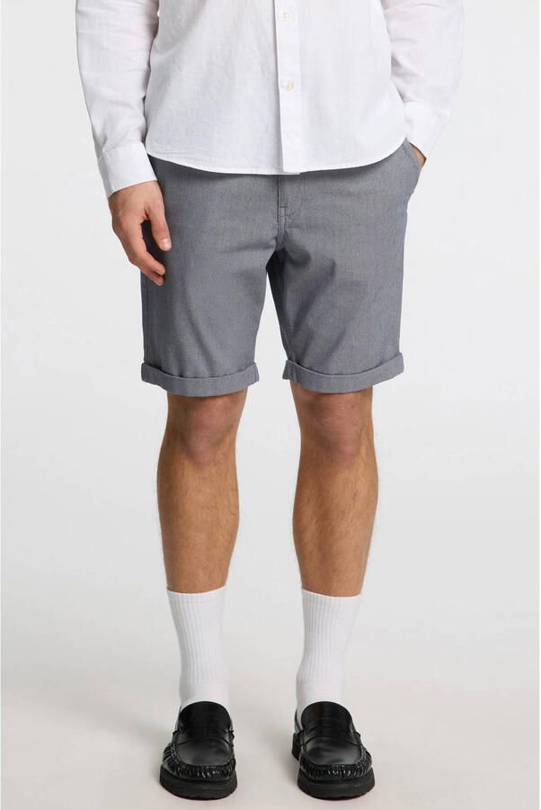 Selected Homme Slim fit korte broek met structuurmotief model 'LUTON'