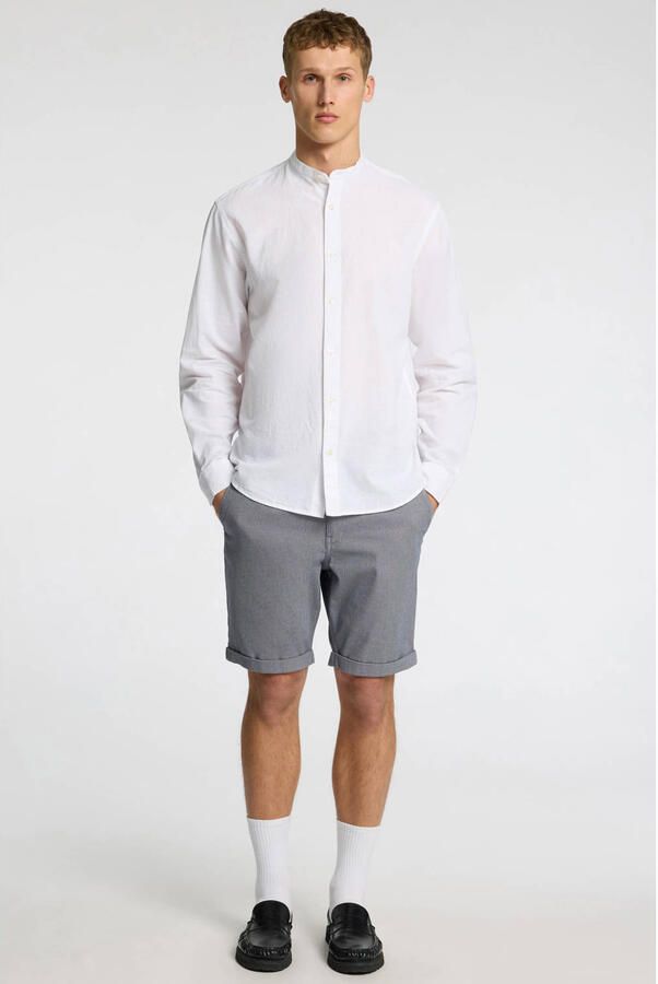 Selected Homme Slim fit korte broek met structuurmotief model 'LUTON' - Foto 3
