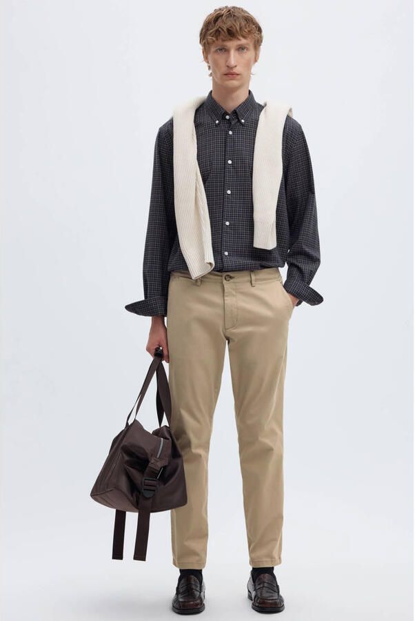SELECTED MEN Heren Broeken Slh175-slim New Miles Flex Pant Noos Beige - Foto 7