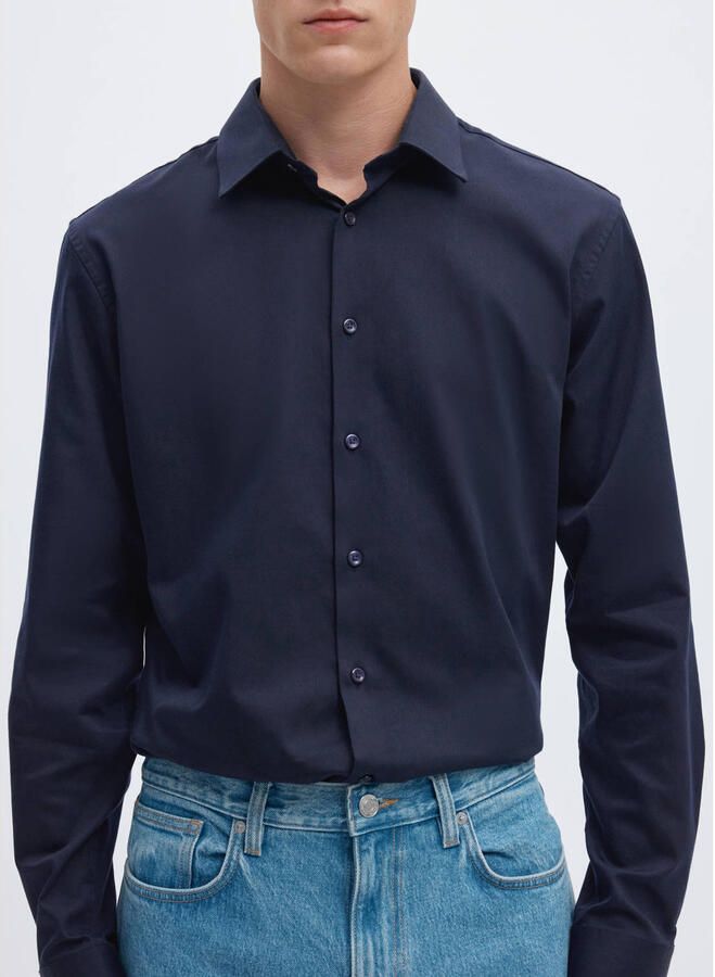 Selected slim fit zakelijk overhemd van katoenmix model 'FILIP' - Foto 2