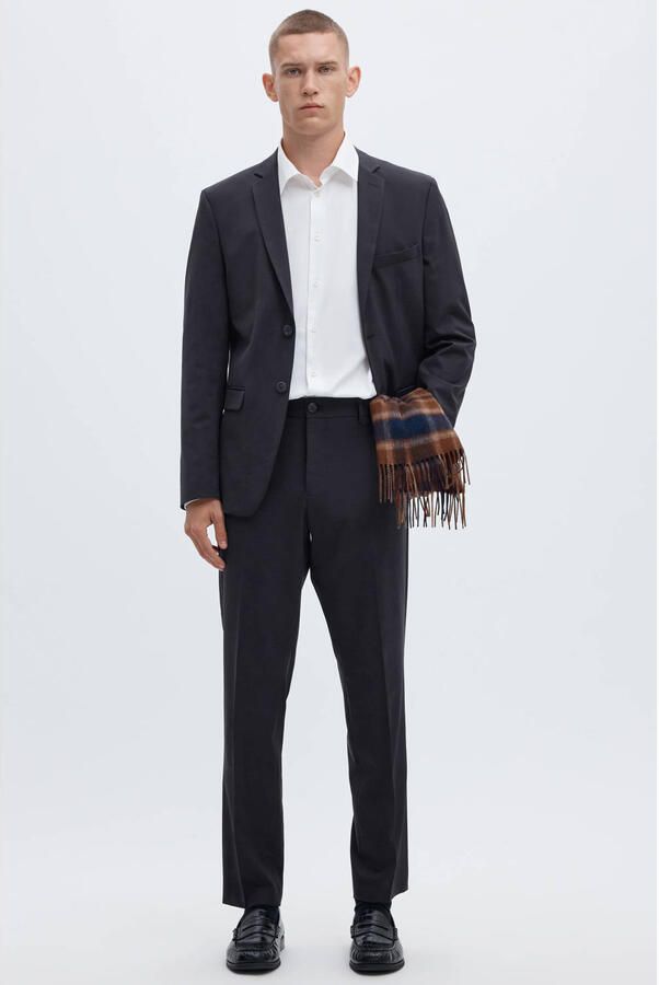 Selected slim fit pantalon met viscose model 'LIAM' - Foto 3