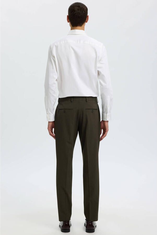 Selected slim fit pantalon donkerbruin - Foto 3