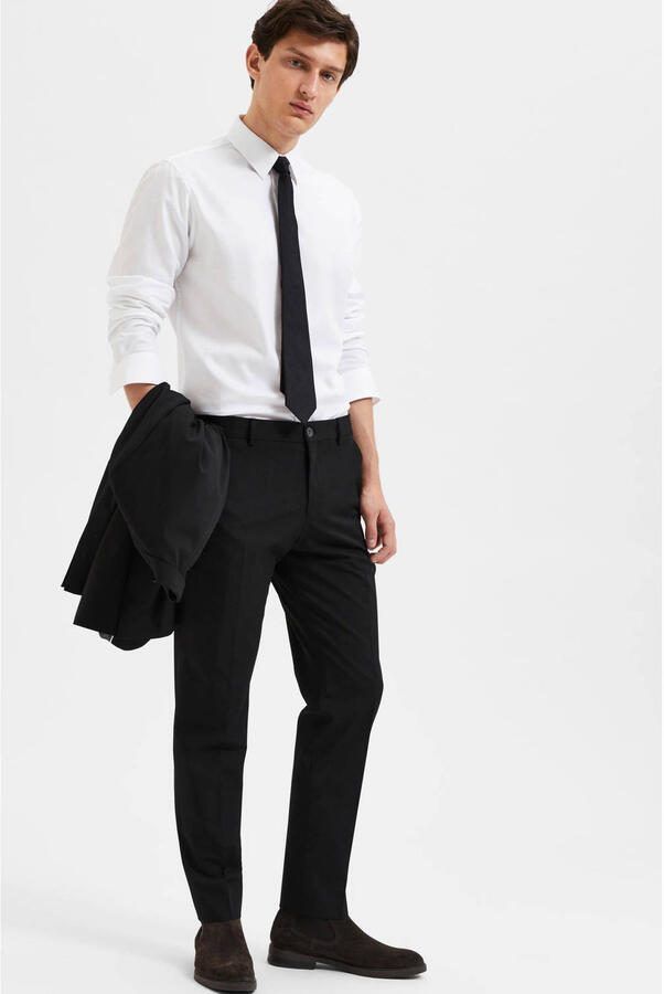 Selected Homme Slim fit pantalon met knoop- en ritssluiting - Foto 2