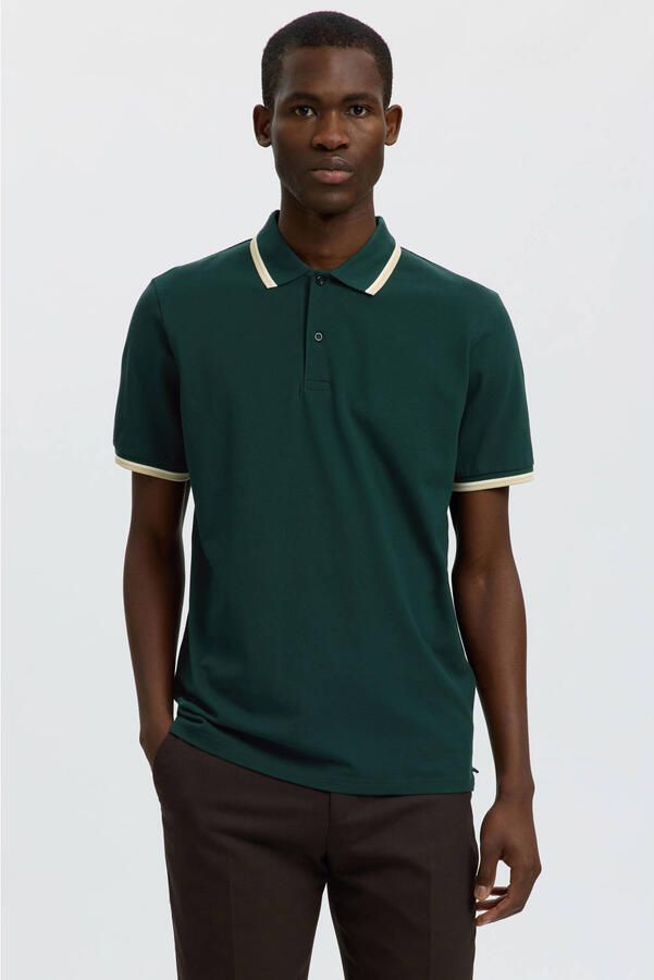 Selected Homme slim fit poloshirt van katoenmix model 'ATLAS'