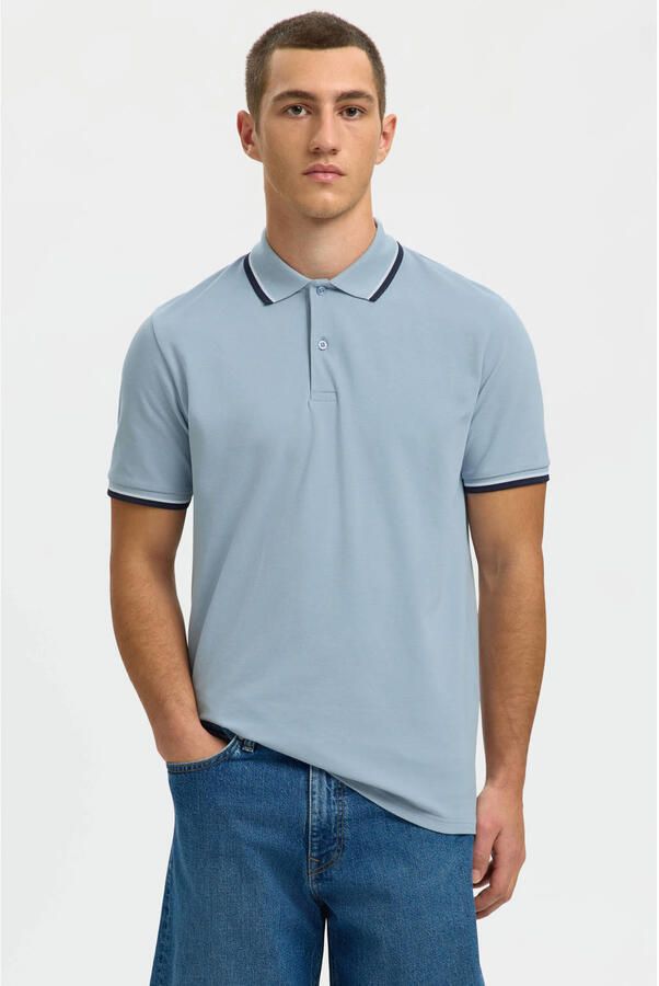 Selected Homme Slim fit poloshirt van Mix van biologisch katoen Model 'SLIM ATLAS SPORT'