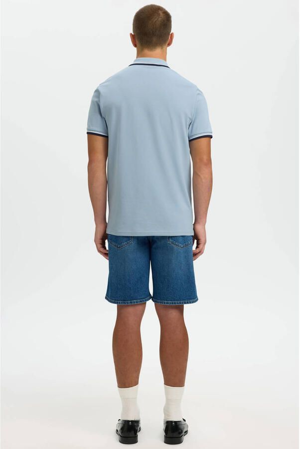 Selected Homme Slim fit poloshirt van Mix van biologisch katoen Model 'SLIM ATLAS SPORT' - Foto 2
